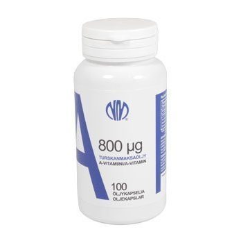 A-vitamiini 800 µg turskanmaksaöljy 100 kapselia