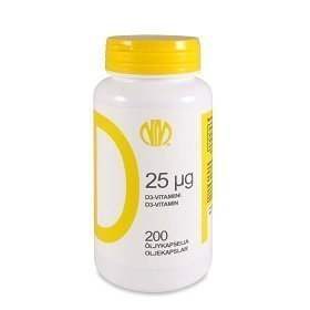 D25 D3-vitamiini 25 µg 200 kapselia