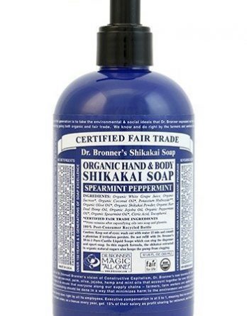 Dr Bronner Shikakai Hand & Body Soap Spearmint Peppermint 355 ml