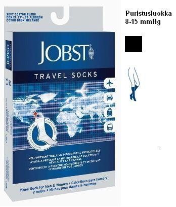 Jobst Travel Socks lentosukat 15-20 mmHg musta koko 39/40