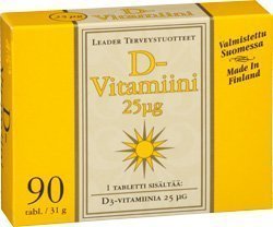 Leader D-vitamiini 25 µg 180 tabl.