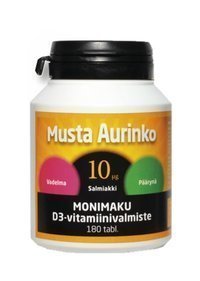 Musta Aurinko Monimaku D-vitamiini 10 µg 180 tablettia