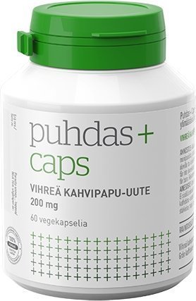 Puhdas+ Caps Vihreä kahvipapu-uute 200 mg 60 kaps.