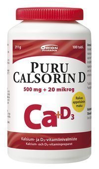 Puru Calsorin D 500 mg + 20 µg 100 tablettia *