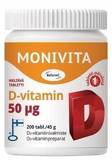 Reformi Monivita D-vitamin 50µg vahva 200 tabl.