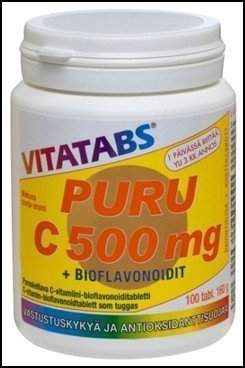 Vitatabs Puru C 500 mg + bioflavonoidit 100 tabl.
